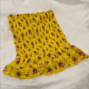 Yellow ruffle skirt size S and top size XS set